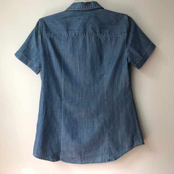 J. Crew chambray Denim short sleeve button up - Picture 3 of 7